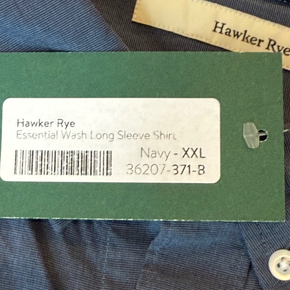 Hawker Rye Essential Wash Long Sleeve Button Down Shirt Navy XXL Men's - Picture 3 of 9